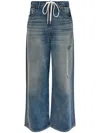 Mm6 Maison Margiela Mm6 By Maison Margiela Wide-leg Drawstring Jeans With Distressed Details