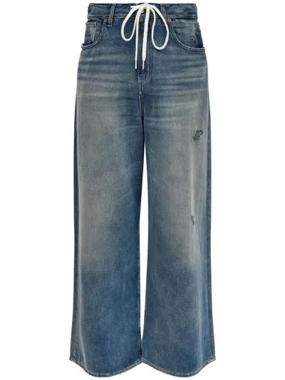 MM6 MAISON MARGIELA JEANS WITH DRAWSTRING WOMAN BLUE
