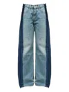 Mm6 Maison Margiela Five Pocket Straight Fit Trousers In Blue