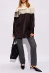 Mm6 Maison Margiela Denim Trousers With Belt Loops And Contrast Patch In Grey