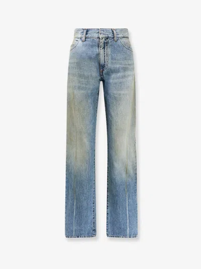 Mm6 Maison Margiela Jeans With Numeric Signature Tag In Blue