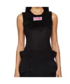 Mm6 Maison Margiela Numbers-motif Sleeveless Top In Black