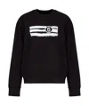 Mm6 Maison Margiela Black Unbrushed Sweat Jersey Sweatshirt In Black