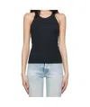 Mm6 Maison Margiela Black Heavy Cotton Jersey Tank Top In Black