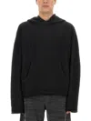Mm6 Maison Margiela Wool Blend Hooded Sweatshirt With Embroidered Detail