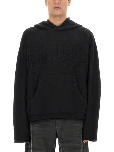 Mm6 Maison Margiela Jersey With Logo In Black