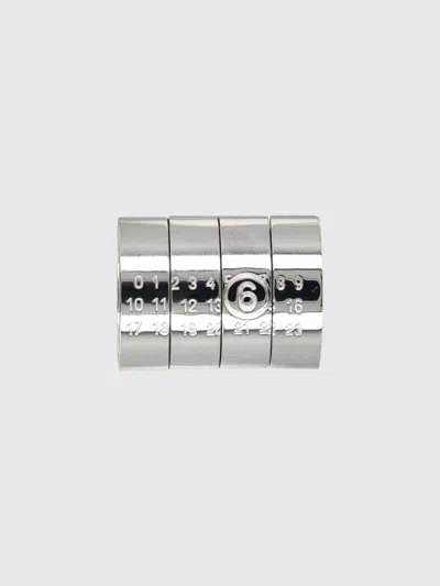 Mm6 Maison Margiela Silver Stacked Numeric Ring