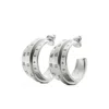 Mm6 Maison Margiela Triple Number Hoop Earrings In Metallic