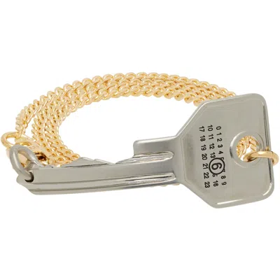 Mm6 Maison Margiela Key Bracelet In Gold