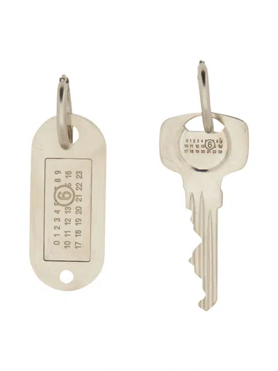 Mm6 Maison Margiela "key" Earrings In Silver