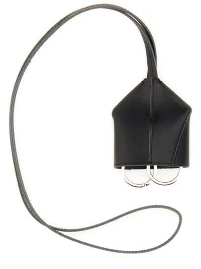 Mm6 Maison Margiela Mm6 By Maison Margiela Structured Leather Keychain In Black