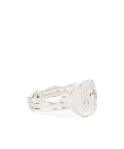 Mm6 Maison Margiela Key-shape Logo-engraved Bracelet In White