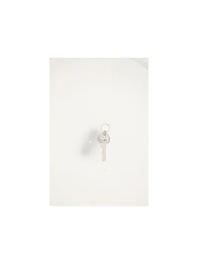 Mm6 Maison Margiela Key-shaped Keyring In Silver