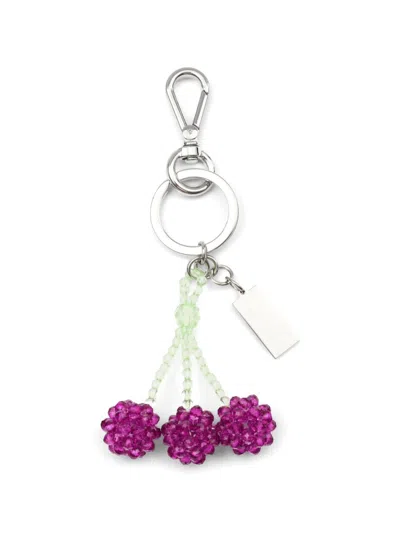 Mm6 Maison Margiela Keychain With Beads In Metallic
