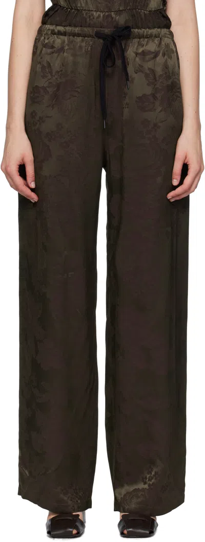 Mm6 Maison Margiela Jacquard Trousers In Brown