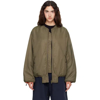 Mm6 Maison Margiela Khaki Contrast Lining Nylon Bomber Jacket In 728 Khaki