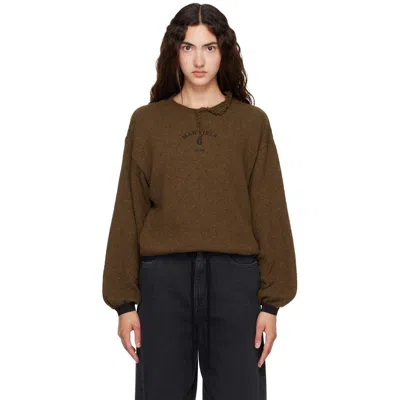 Mm6 Maison Margiela Khaki Knit Sweater In Green