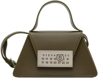 Mm6 Maison Margiela Khaki Numeric Mini Crossbody Bag In T7428 Dark Olive