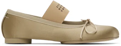 Mm6 Maison Margiela 'anatomic' Satim Ballet Flats In Beige