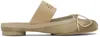 Mm6 Maison Margiela Khaki Satin Ballerina Mules In T2368 Three House