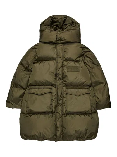 Mm6 Maison Margiela Kids Coat With Logo Application In Green
