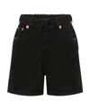 Mm6 Maison Margiela Kids Drawstring Denim Shorts In Black