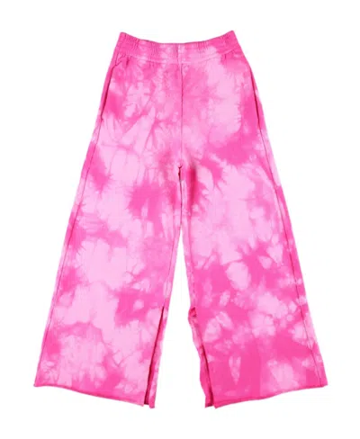 Mm6 Maison Margiela Kids Logo-patch Tie-dyed Trousers In Pink