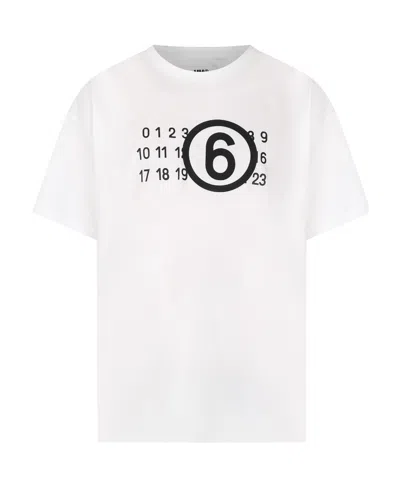 Mm6 Maison Margiela White T-shirt For Kids With Logo