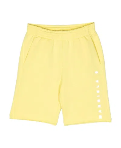 Mm6 Maison Margiela Kids Logo-printed Elasticated Waistband Track Shorts In Yellow
