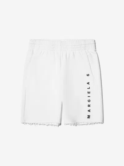 Mm6 Maison Margiela Little Kid's & Kid's Logo Sweat Shorts In White