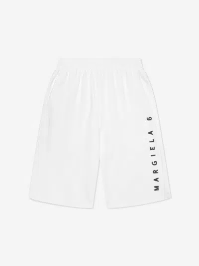 Mm6 Maison Margiela Kids Logo Shorts In White