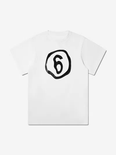 Mm6 Maison Margiela Babies' Kids Logo T-shirt Dress In White