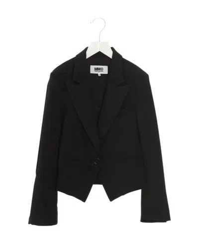 Mm6 Maison Margiela Kids Long-sleeved Tailored Blazer In Black