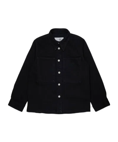 Mm6 Maison Margiela Kids Numbers Embroidered Shirt In Black