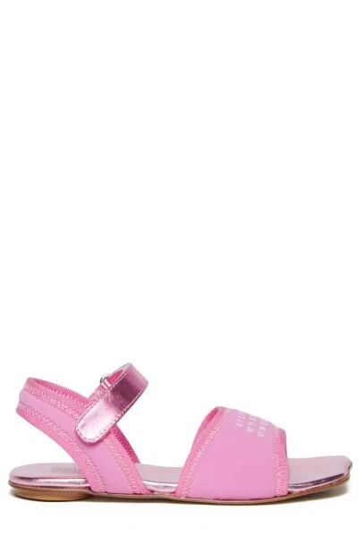 Mm6 Maison Margiela Kids Numeric Logo Printed Flat Sandals In Pink