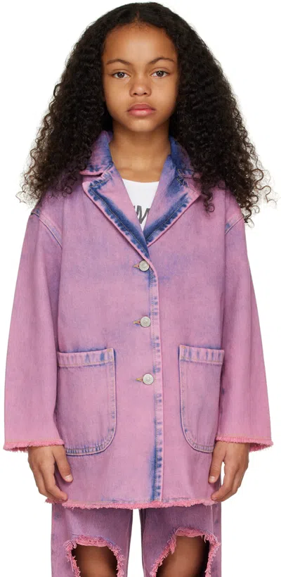 Mm6 Maison Margiela Bleach-wash Denim Jacket In M6303