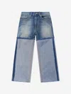 Mm6 Maison Margiela Kids Blue Paneled Jeans In Blue