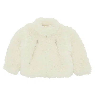 Pre-owned Mm6 Maison Margiela Kids Sherpa Jacket 'off White' | Cream | Kid's Size 8