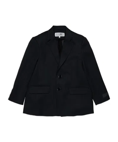 Mm6 Maison Margiela Kids Single-breasted Blazer In Black