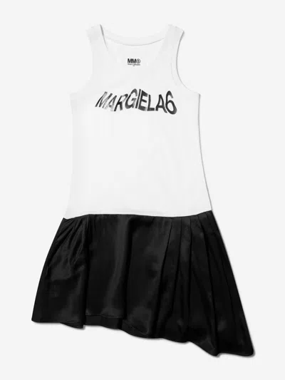 Mm6 Maison Margiela Kids Sleeveless Dress In White