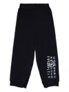 Mm6 Maison Margiela Kids Tracksuit Pants With Number Motif In Blue