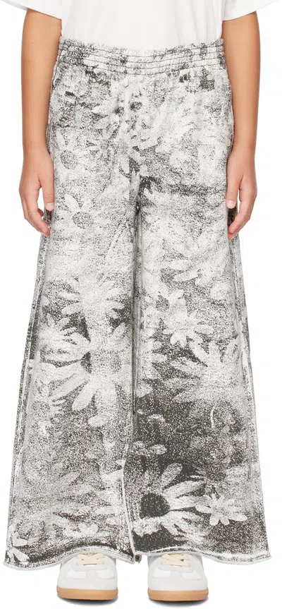 Mm6 Maison Margiela Kids White & Black Printed Jeans In M6101