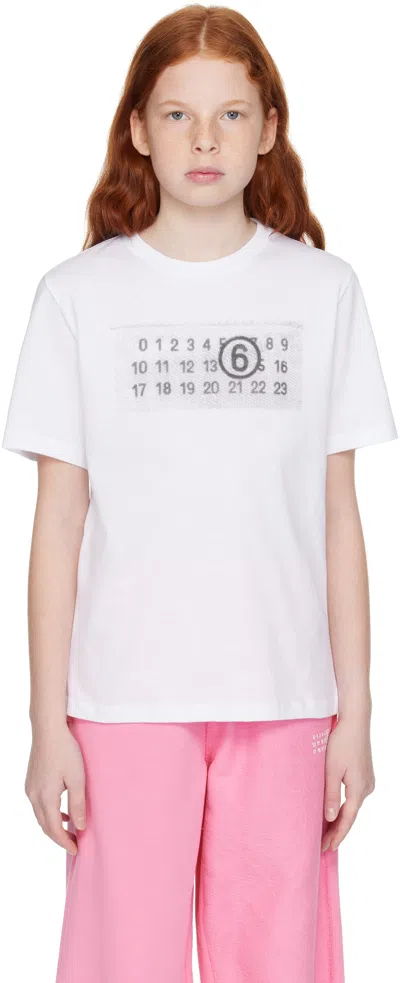 Mm6 Maison Margiela Kids' T-shirt Mit Nummern-print In M6100