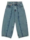 Mm6 Maison Margiela Kids Wide-leg Jeans In Blue