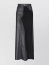 Mm6 Maison Margiela 5-pockets Leather Long Skirt In Black