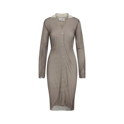MM6 MAISON MARGIELA KNEE-LENGTH ASYMMETRIC HEM CARDIGAN WITH RIBBED TEXTURE