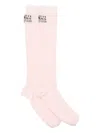 Mm6 Maison Margiela Knee-length Ribbed Socks In Pink