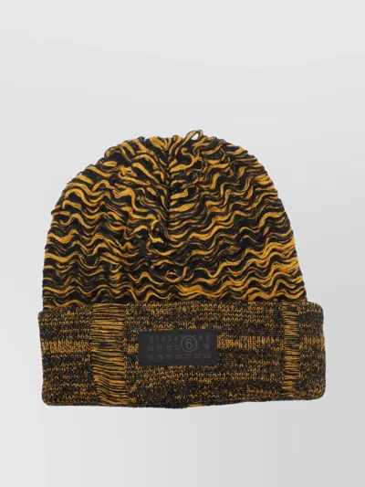 MM6 MAISON MARGIELA KNIT FOLDED BRIM MULTICOLOR HAT