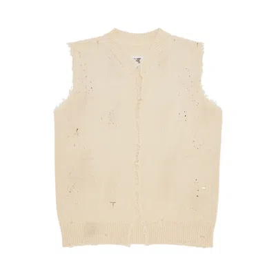Pre-owned Mm6 Maison Margiela Knit Gilet 'cream' | Men's Size L