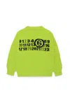 Mm6 Maison Margiela Pullover In Maglia Con Numeric Logo In Green